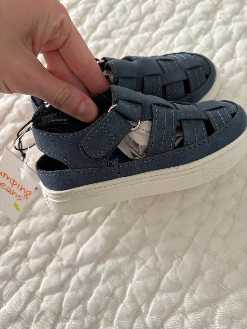 NWT Jumping Beans Navy Fisherman Sandal Sneaker Size 6T